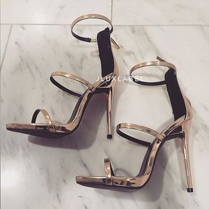 JLUXLABEL gold high heels